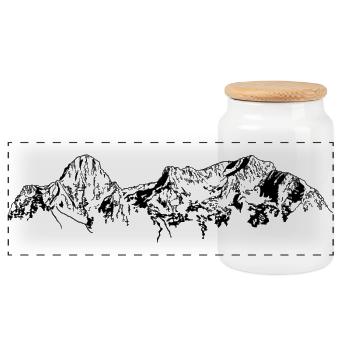 Totes Gebirge, Spitzmauer, Priel, Upper Austria - Panoramic Cookie Jar with Wooden Lid - white - Front