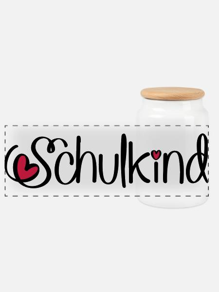Schulkind - Panorama Keksdose mit Holzdeckel - Weiß