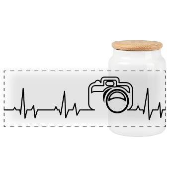Photographie Life Line - Boîte à biscuits avec couvercle en bois - blanc - Devant