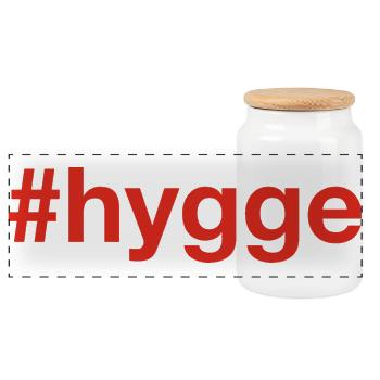 HYGGE Hashtag Dänemark Denmark - Panoramic Cookie Jar with Wooden Lid - white - Front