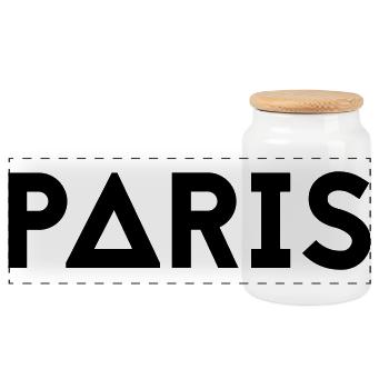 PARIS - Boîte à biscuits avec couvercle en bois - blanc - Devant