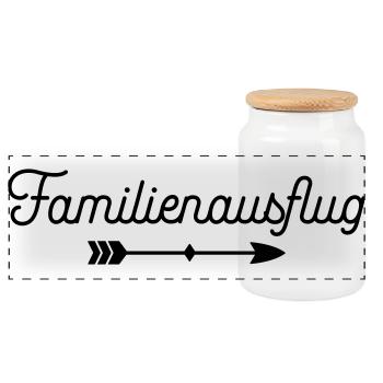 Familienausflug - Panorama Keksdose mit Holzdeckel - Weiß - Vorne