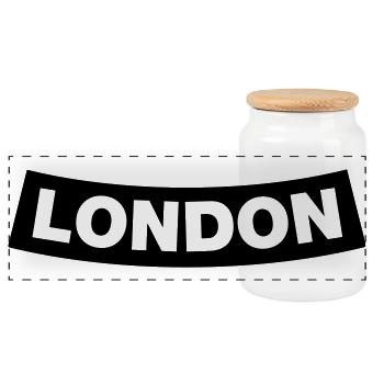 London Chapter Element 1C (JGA MC-Rocker-Style) - Panorama Keksdose mit Holzdeckel - Weiß - Vorne