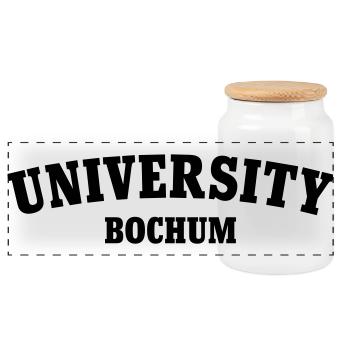 University of Bochum - Panoramic Cookie Jar with Wooden Lid - white - Front