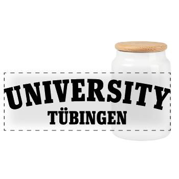 University of Tübingen - Panoramic Cookie Jar with Wooden Lid - white - Front