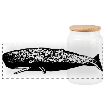Cachalot - Boîte à biscuits avec couvercle en bois - blanc - Devant