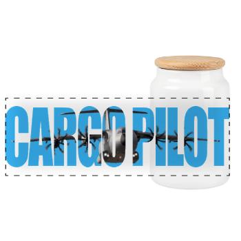 Cargo pilot A-400 - Panoramic Cookie Jar with Wooden Lid - white - Front
