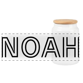 Noah - Panorama Keksdose mit Holzdeckel - Weiß - Vorne