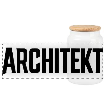 Architekt Schriftzug - Panorama Keksdose mit Holzdeckel - Weiß - Vorne
