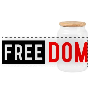 Chemise de la liberté | T-shirt patriotique et inspirant - Boîte à biscuits avec couvercle en bois - blanc - Devant