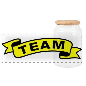 Team Banderole - Panoramic Cookie Jar with Wooden Lid - white - Front
