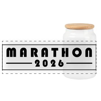 Marathon 2026 - Panoramic Cookie Jar with Wooden Lid - white - Front