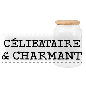 Célibataire et Charmant  - Boîte à biscuits avec couvercle en bois - blanc - Devant