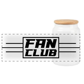 Fan Club Verein - Panoramic Cookie Jar with Wooden Lid - white - Front