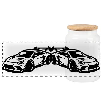Tuning de voitures Voiture de sport - Boîte à biscuits avec couvercle en bois - blanc - Devant