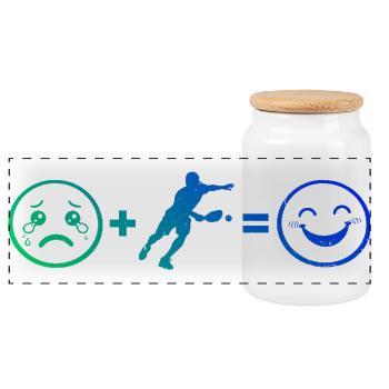 Pickleball Trainer Idea for Pickleball Athlete Fans - Panoramic Cookie Jar with Wooden Lid - white - Front