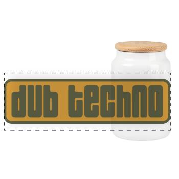 Dub Techno Retro Emblem - Panorama Keksdose mit Holzdeckel - Weiß - Vorne