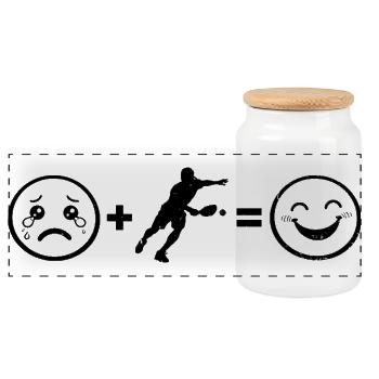 Conception du joueur de pickleball pour les fans professionnels de pickleball - Boîte à biscuits avec couvercle en bois - blanc - Devant