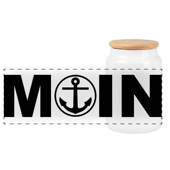 MOIN - Das nordische Motiv - Panorama Keksdose mit Holzdeckel - Weiß - Vorne