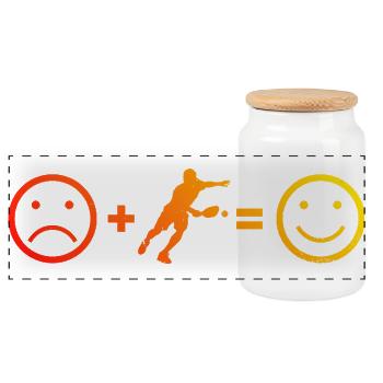 Pickleball players for pickleball coaches Fans - Panoramic Cookie Jar with Wooden Lid - white - Front