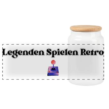 Legenden spielen Retro - Panorama Keksdose mit Holzdeckel - Weiß - Vorne
