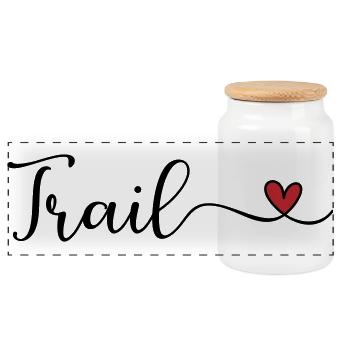 Trail Heart - Panorama Keksdose mit Holzdeckel - Weiß - Vorne