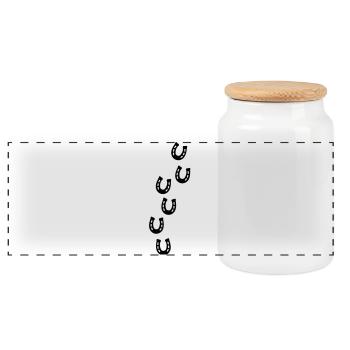 Horseshoe Track - Panoramic Cookie Jar with Wooden Lid - white - Front