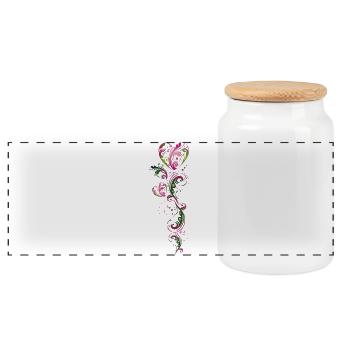 Sommer Ranke Herzen Floral Vintage - Panorama Keksdose mit Holzdeckel - Weiß - Vorne