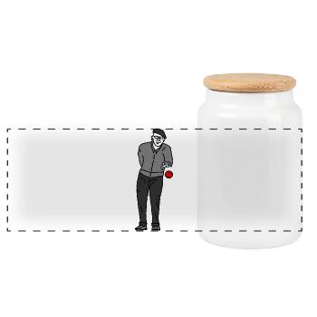 Joueur de pétanque gaucher - Boîte à biscuits avec couvercle en bois - blanc - Devant
