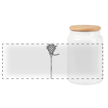 Lacrosse Sticks - Panoramic Cookie Jar with Wooden Lid - white - Front