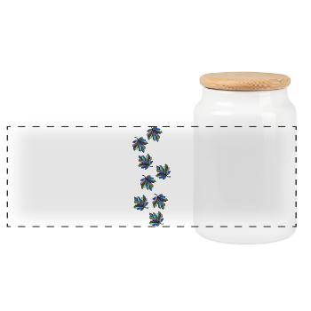 Feuilles d'érable colorées - Boîte à biscuits avec couvercle en bois - blanc - Devant