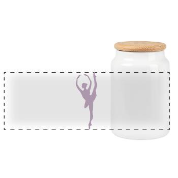 Silhouette de danseuse de ballet minimaliste - Boîte à biscuits avec couvercle en bois - blanc - Devant