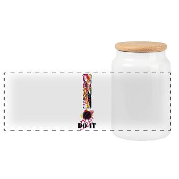 Allons-y ! Motivation ! Fais-le! Allez! - Boîte à biscuits avec couvercle en bois - blanc - Devant