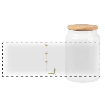Réveillon du Nouvel An - Boîte à biscuits avec couvercle en bois - blanc - Devant