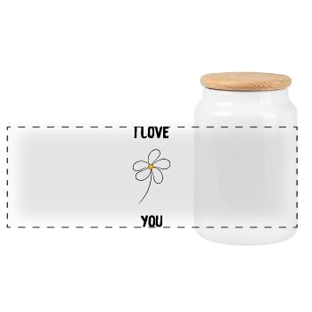 JE T'AIME. LOVE YOU. NOËL. MERRY CHRISTMAS. COEUR. - Boîte à biscuits avec couvercle en bois - blanc - Devant