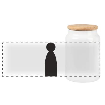 Minimalist Figure Woman - Silhouette - Panoramic Cookie Jar with Wooden Lid - white - Front