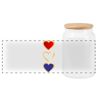 Cœur du drapeau néerlandais - Boîte à biscuits avec couvercle en bois - blanc - Devant
