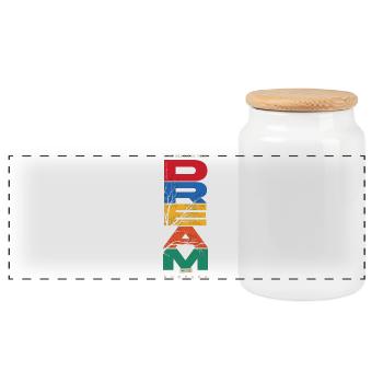 Believe In Your Dream - Motivation - Panoramic Cookie Jar with Wooden Lid - white - Front