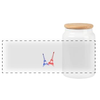 TOUR EIFFEL (Bleu-Blanc-Rouge) - Boîte à biscuits avec couvercle en bois - blanc - Devant