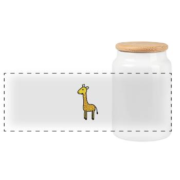 Giraffe - Panorama Keksdose mit Holzdeckel - Weiß - Vorne