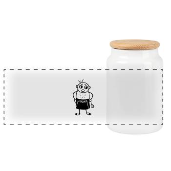 Les amateurs de sauna - Boîte à biscuits avec couvercle en bois - blanc - Devant