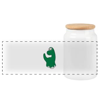 Dinosaurier - Panorama Keksdose mit Holzdeckel - Weiß - Vorne