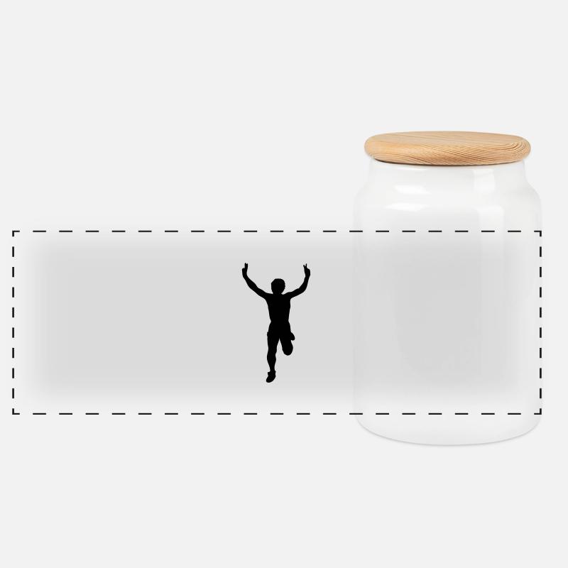 Läufer - Panorama Keksdose mit Holzdeckel - Weiß