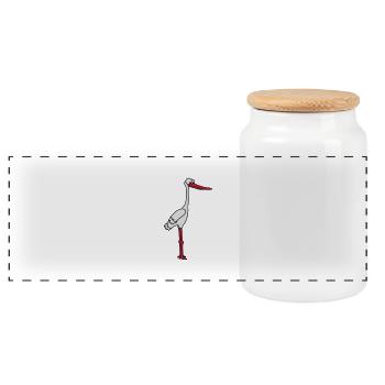 Stork - Panorama Keksdose mit Holzdeckel - Weiß - Vorne