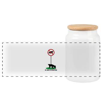 Humour Canin - Boîte à biscuits avec couvercle en bois - blanc - Devant