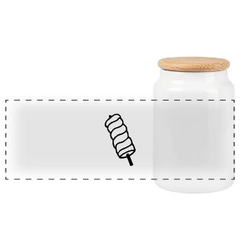 kuertos fank gâteau à la broche - Boîte à biscuits avec couvercle en bois - blanc - Devant