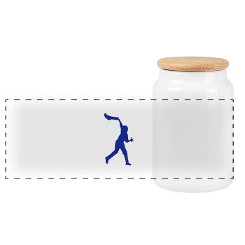 pelote basque 2604208 - Boîte à biscuits avec couvercle en bois - blanc - Devant