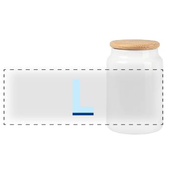 Letter l blue pop and modern - Panoramic Cookie Jar with Wooden Lid - white - Front