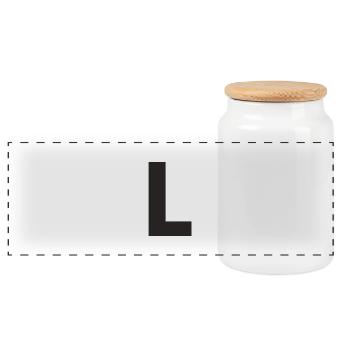 L - Boîte à biscuits avec couvercle en bois - blanc - Devant