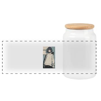 SWS ANIME - Boîte à biscuits avec couvercle en bois - blanc - Devant